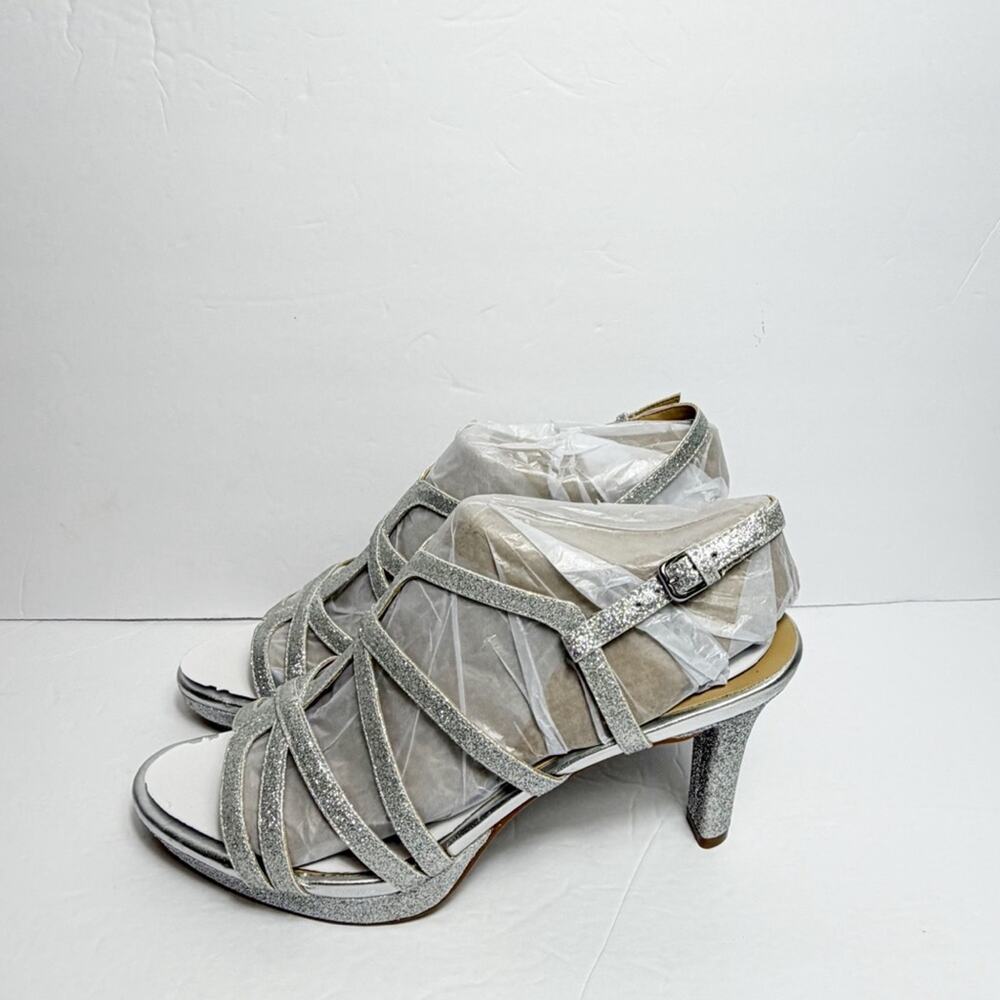 NATURALIZER BAYLOR WOMEN SANDAL SILVER GLITTER SIZE 7 BRAND NEW WITHOUT BOX - Picture 5 of 9